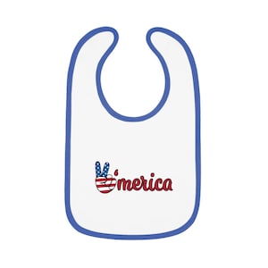Patriotic Baby Bib - Fun Jersey Bib for Toddlers, Baby Shower Gift, 4th of July, Cute Kitchen Accessory, Baby Feeding Must-Have