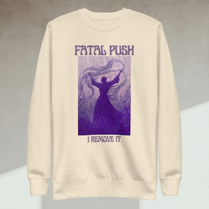 Camiseta Fatal Push – Sudadera con meme de MTG – Camiseta con hechizo de eliminación de Magic the Gathering – Arte vintage de mago morado – Regalo divertido de TCG – Ropa TDOD