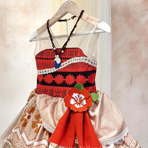 Moana Prinzessin Kleid für Mädchen, Polynesische Prinzessin Kostüm