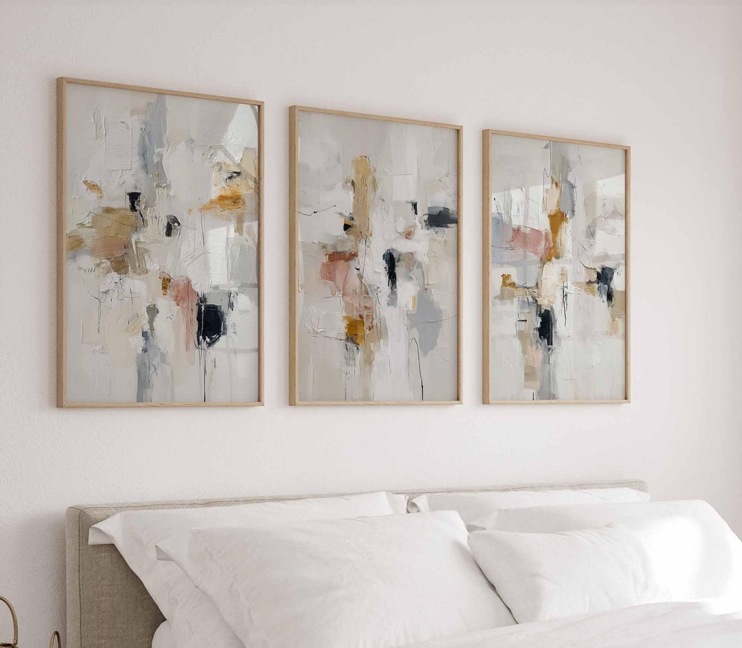 Neutral Textured Wall Art Minimalist Modern Room Wall Art Set of 3 ...