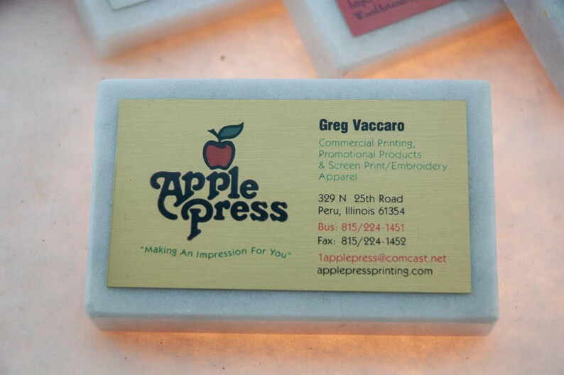 Full-color Metal Imprint Business Card Paperweight