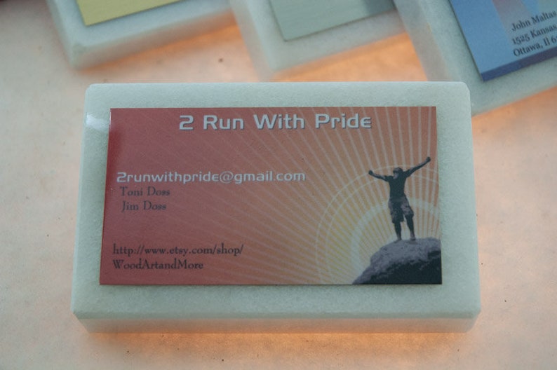 Full-color Metal Imprint Business Card Paperweight