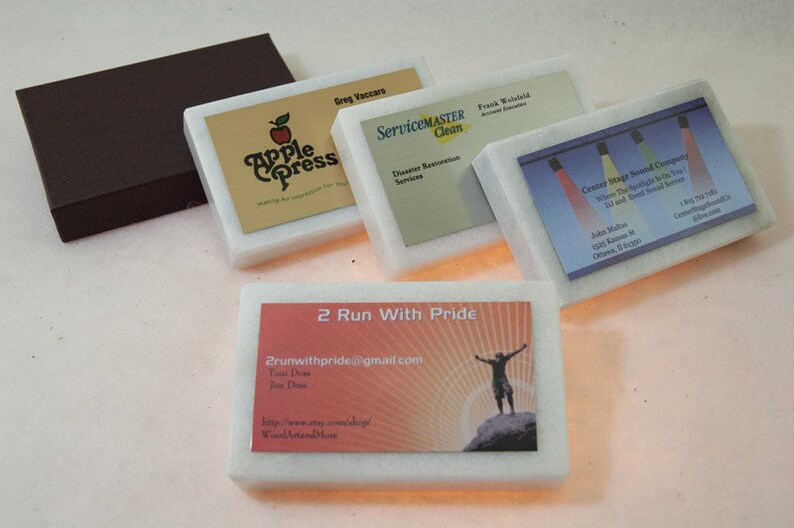 Full-color Metal Imprint Business Card Paperweight