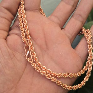 Copper Chain Bracelet,Pure Copper Rope chain Bracelet,Solid jewelry Copper Chain, Rope chain Gift for Eco friendly chain
