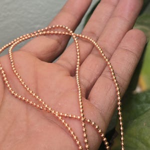 Pure Copper Chain Necklace,Copper Ball Bead Chain Necklace,Handmade Copper Chain Necklace Copper Bead Chain Necklace Copper anniversary gift