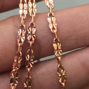 Copper Chain flower necklace charm Copper chain Solid Copper jewelry Chain copper chain Gift for mother flower copper chain