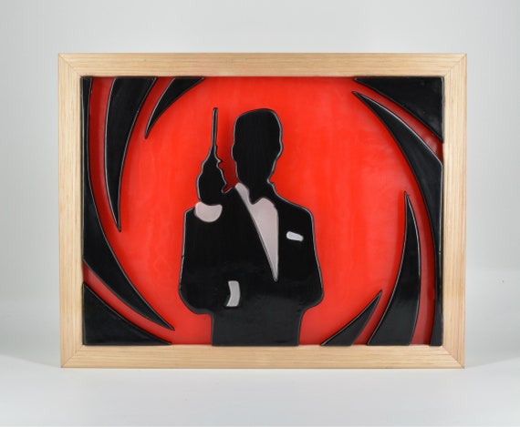 James Bond 007 Movie Secret Agent Wax Painting Led Light Box Etsy Singapore