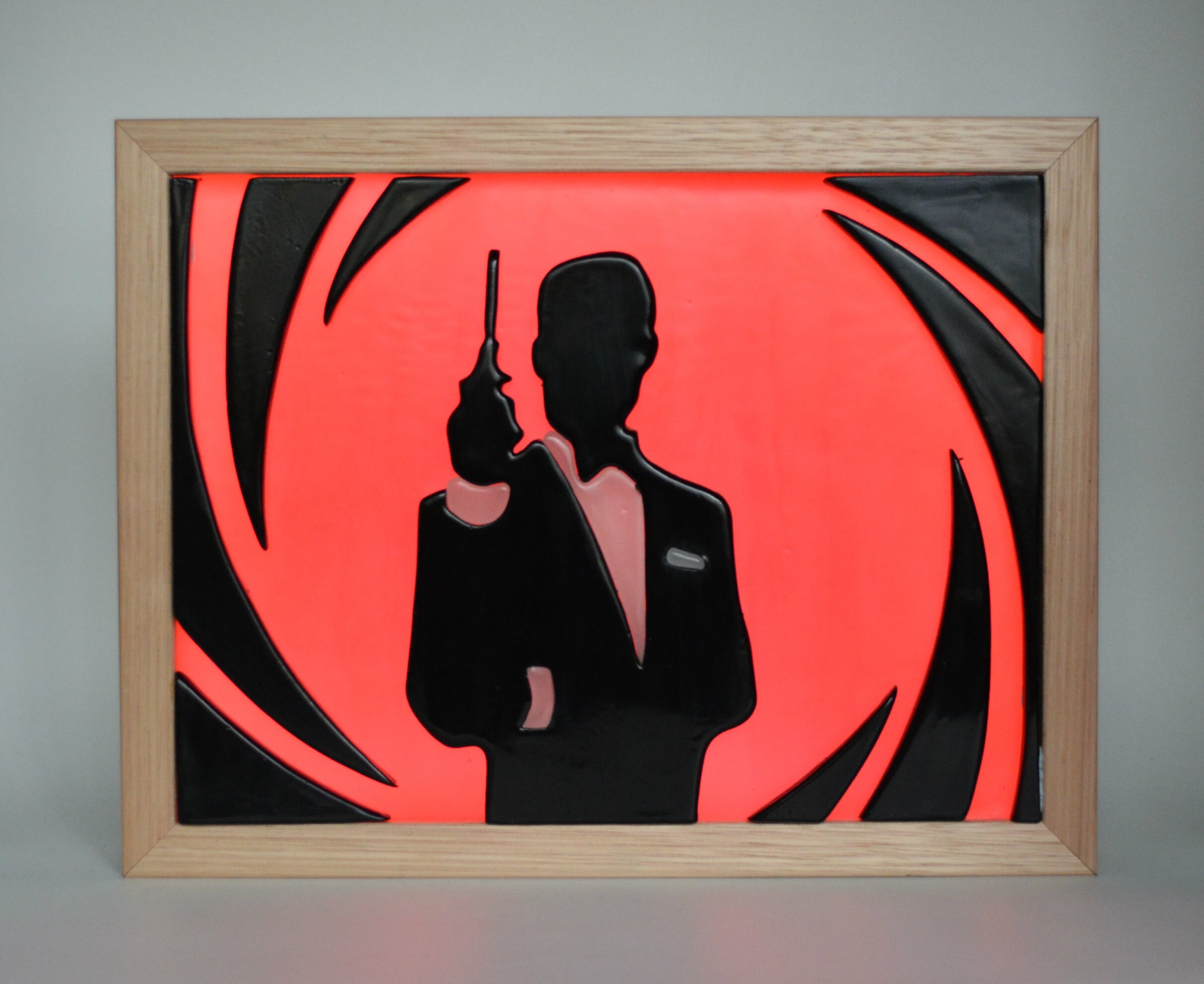 James Bond 007 Movie Secret Agent Wax Painting Led Light Box Etsy Denmark