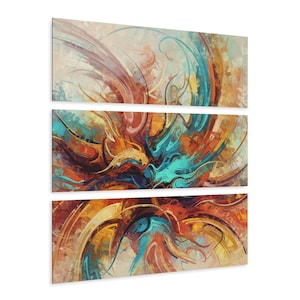 Vibrant Abstract Acrylic Triptych Wall Art Print, Colorful Home Decor, Modern Art Set, Unique Gift for Art Lovers, Stylish Wall Decor