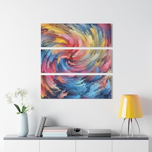 Colorful Swirl Acrylic Print Triptych, Abstract Art Wall Decor, Home Decor, Gift for Art Lovers, Modern Wall Art, Unique Home Accent