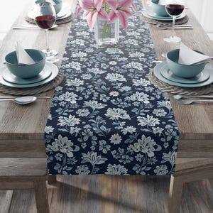 Floral Cotton Table Runner | Elegant Home Decor, Perfect for Dining Events, Weddings, Kitchen, Gifts, Seasonal Celebrations