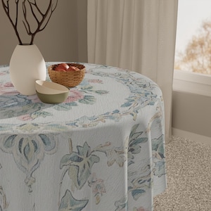 French Tablecloth, French Style Home Decor, Vintage Floral Tablecloth, Elegant Dining Decor, Kitchen Table Accessories, Boho Table Cover,