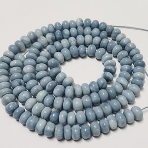 Blue Opal Rondelle Beads: Smooth Gemstone Strand, 8.5-9mm