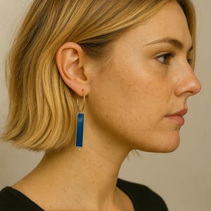 Blue crystal hoops