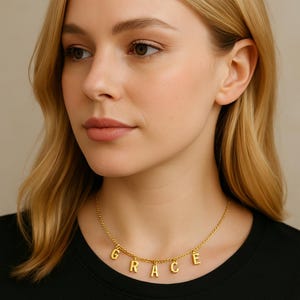 Gold initial necklace