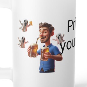 Custom Frosted Glass Beer Mug: Personalized Home Bar Decor