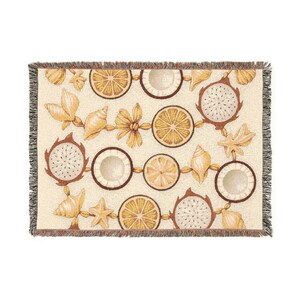 Cotton Woven Blanket: Boho Throw with Colorful Fringe