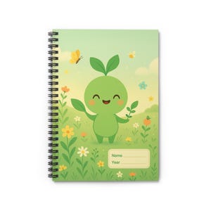 Joli cahier à spirales sur le thème des plantes pour enfants, journal personnalisé, cadeau pour les amoureux de la nature, fournitures pour la rentrée scolaire, papeterie écologique
