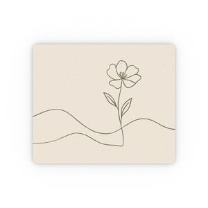 Minimalist Floral Mouse Pad, Desk Accessories, Home Office Decor, Gift for Her, Computer Accessories, Aesthetic Office Supplies