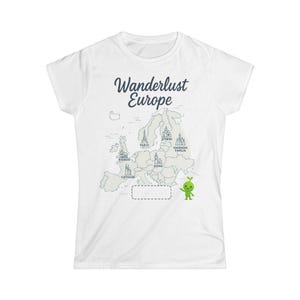 Wanderlust Europe Map Tee: Women&#39;s Travel T-Shirt