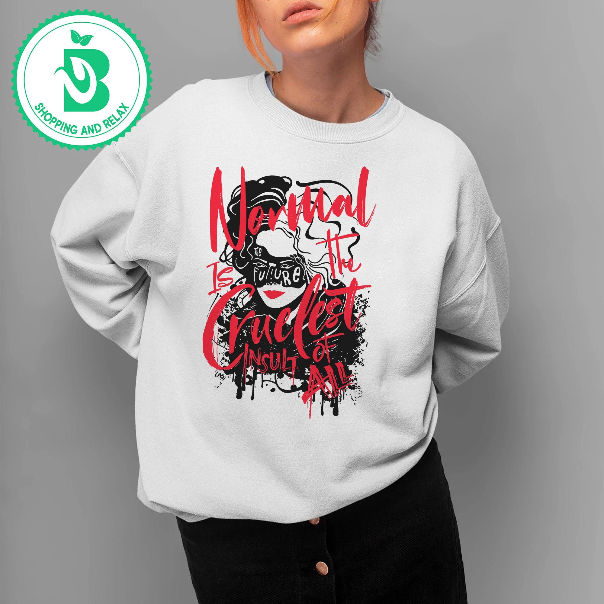 Discover Cruella De Vil Portrait Shirt, Disney Cruella Shirt, Disney Villains Sweatshirt, Bad Girl Disney Shirt, Normal The Cruella Sweatshirts