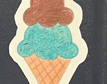 Pegatina de helado cono: diversión de verano
