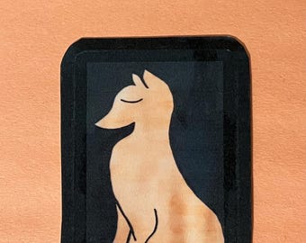 Pegatina minimalista de zorro