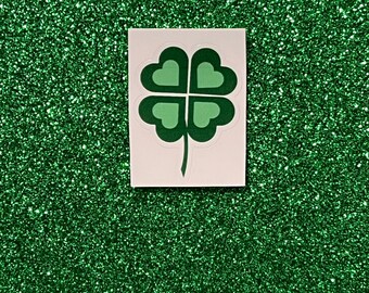 Trébol de la suerte: pegatina de cuatro hojas de la suerte