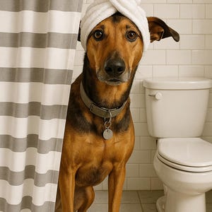 Custom dog photo to art print. Funny & realistic pet portrait, perfect gift for dog owners