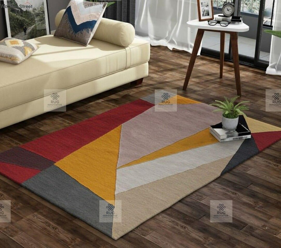 Geometric Hand-tufted Wool Rug – Modern Abstract Prism Design ...