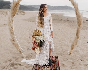 Beach Wedding Dress, Bohemian Wedding Dress, Boho Wedding Dress, Hippie Wedding Dress, Gypsy Wedding Dress, Long Sleeve Wedding Dress