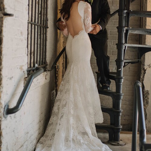Lace Wedding Dress Open Back Wedding 