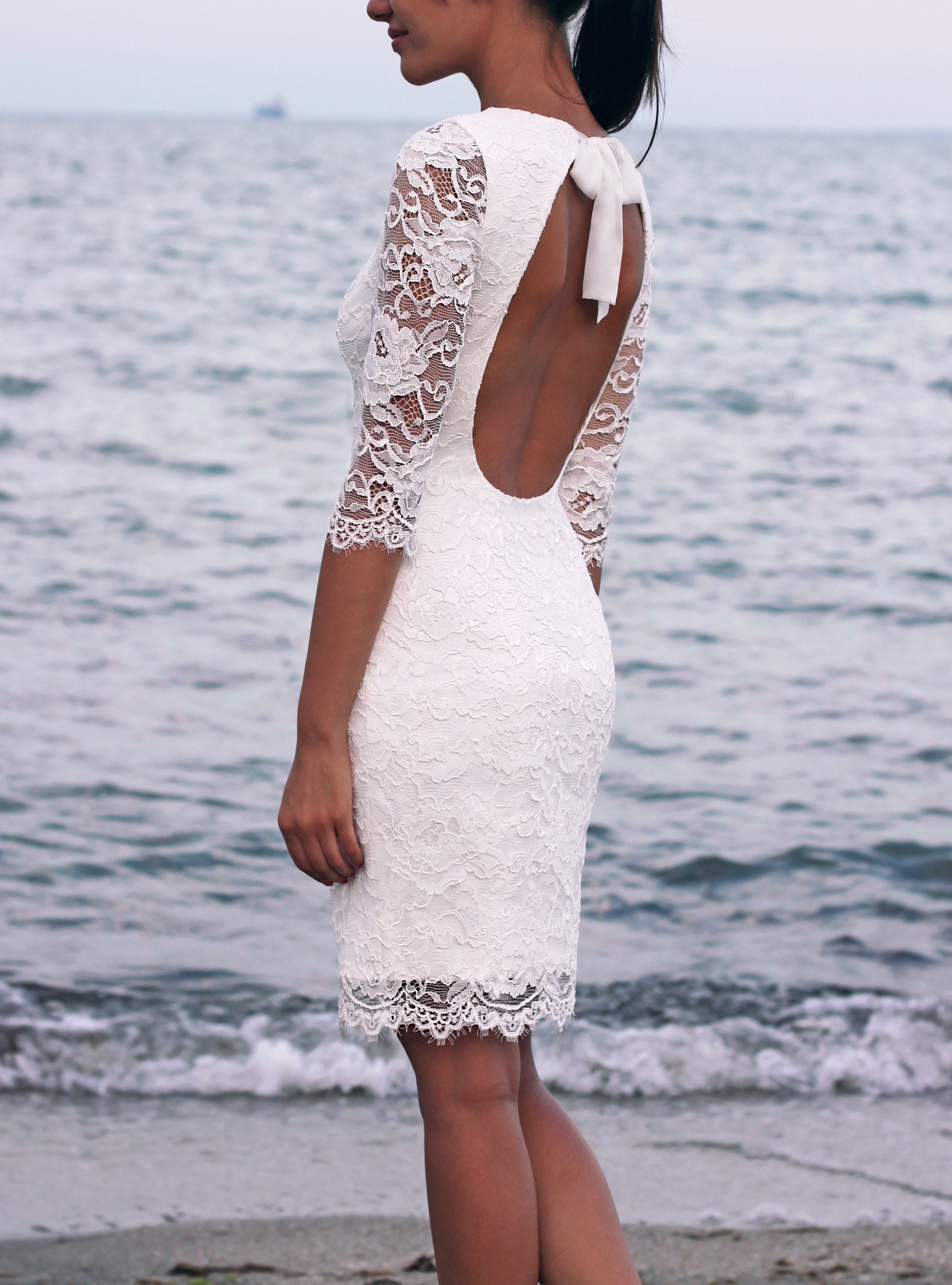 White Lace Dress Short - Etsy