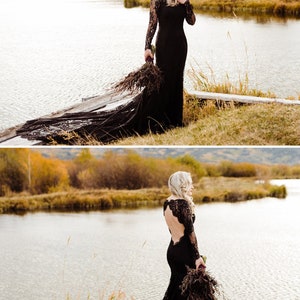 Black Wedding Dress, Gothic Wedding Dress, Alternative Wedding Dress, Black Lace Wedding Dress, Black Bridal Gowns image 4