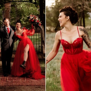 Red Women's Ball Gown Dress, Strapless, Sweetheart Neckline