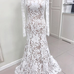 Boho Wedding Dress Bohemian Lace Wedding Dress Modest - Etsy