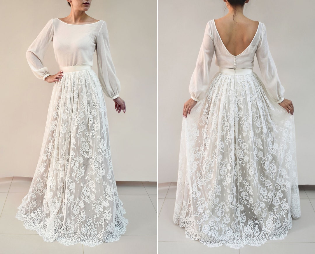 Bow Lace A-Line Skirt
