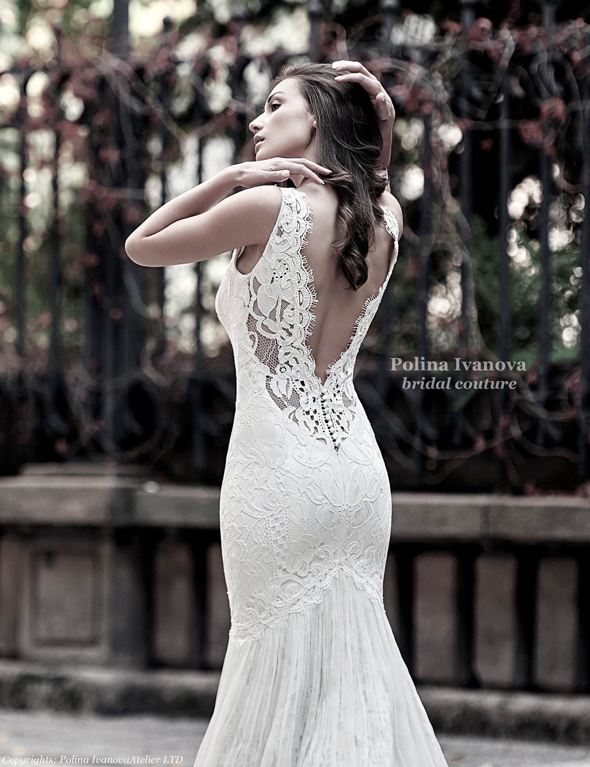 Backless Wedding Dress, Boho Wedding Dress, Lace Wedding Gown, Lace Wedding  Dress, Sheer Lace Wedding Dress, Boho Lace Wedding Dress - Etsy