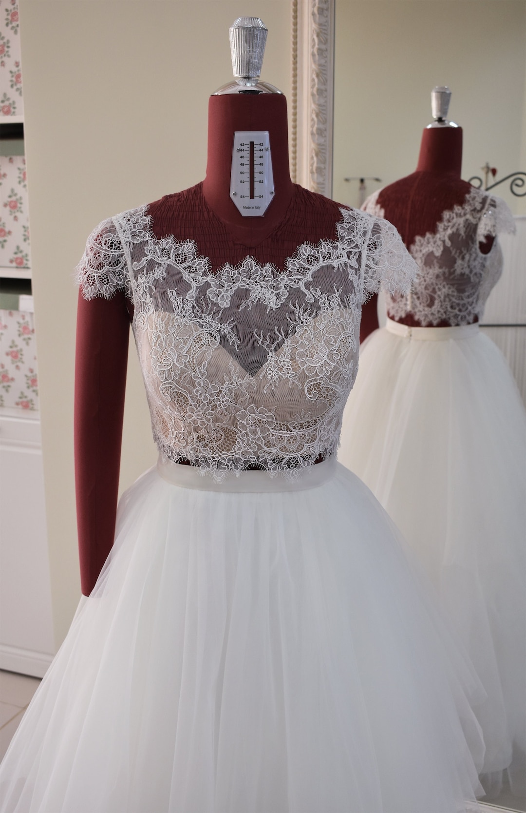 Wedding Dress Topper, Lace Wedding Top Cap Sleeves, Bridal Bolero ...