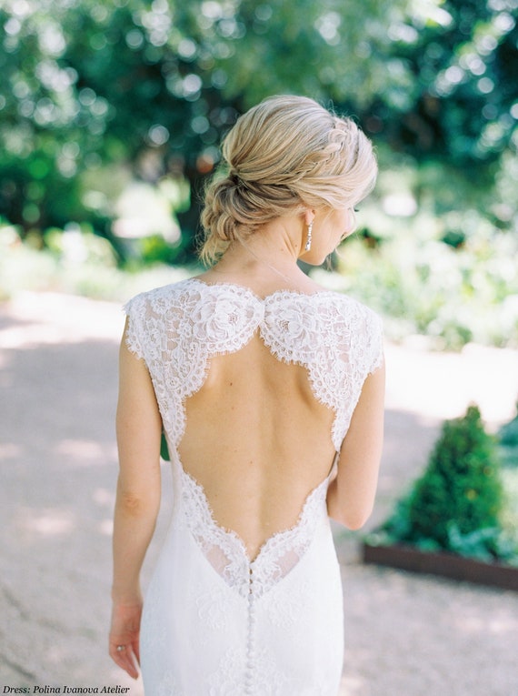 Keyhole Back Wedding Dress, Sexy Wedding Dress, Open Back Wedding Dress,  Lace Wedding Dress, Plunging Back Wedding Dress -  Canada