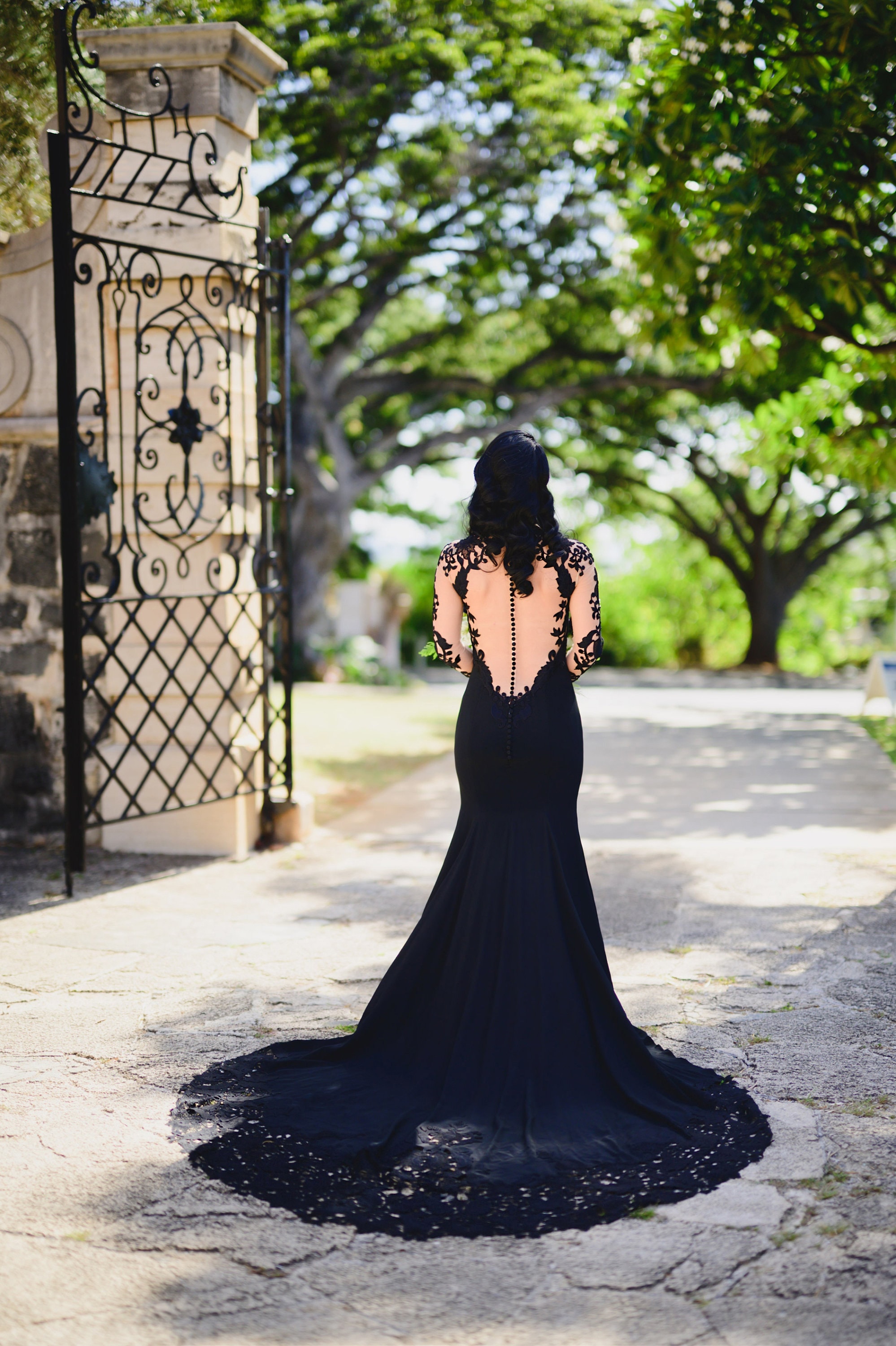 Black Wedding Dress, Black Lace Wedding Dress with Long Sleeves, Gothic Wedding Dress, Alternative Wedding Dress | Aurora 2.0 Black Wedding Dress, Black Lace Wedding Dress with Long Sleeves, Gothic Wedding Dress, Alternative Wedding Dress | Aurora 2.0