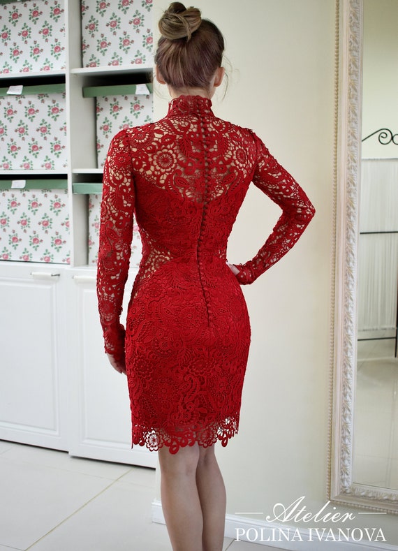 Red lace dress Outlet
