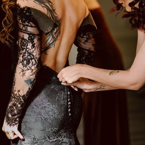 Black Wedding Dress, Gothic Wedding Dress, Alternative Wedding Dress, Black Lace Wedding Dress, Black Bridal Gowns image 7