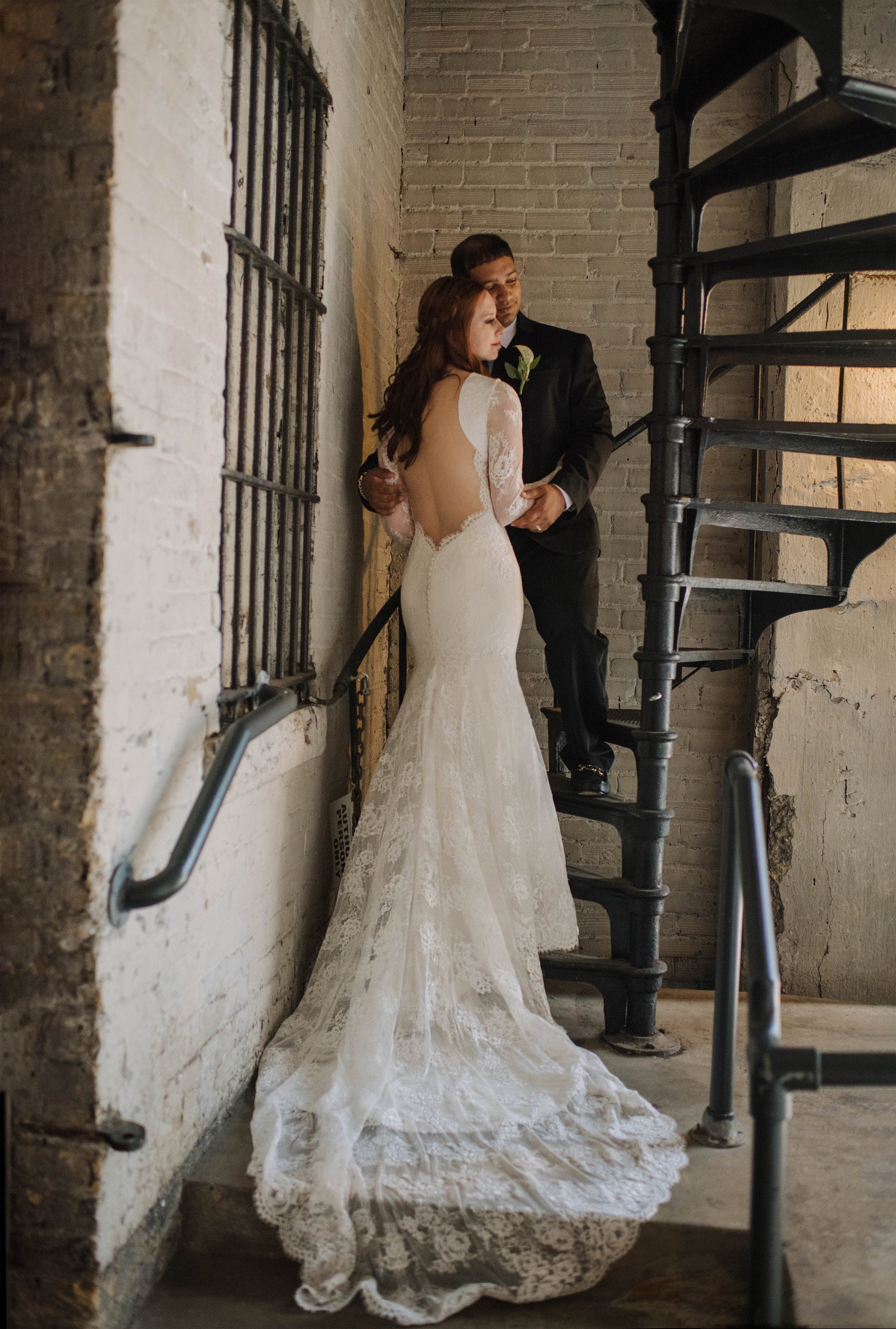 Very low back wedding cheap dress