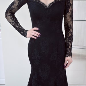 Black Wedding Dress, Gothic Wedding Dress, Alternative Wedding Dress, Black Lace Wedding Dress, Black Bridal Gowns image 9