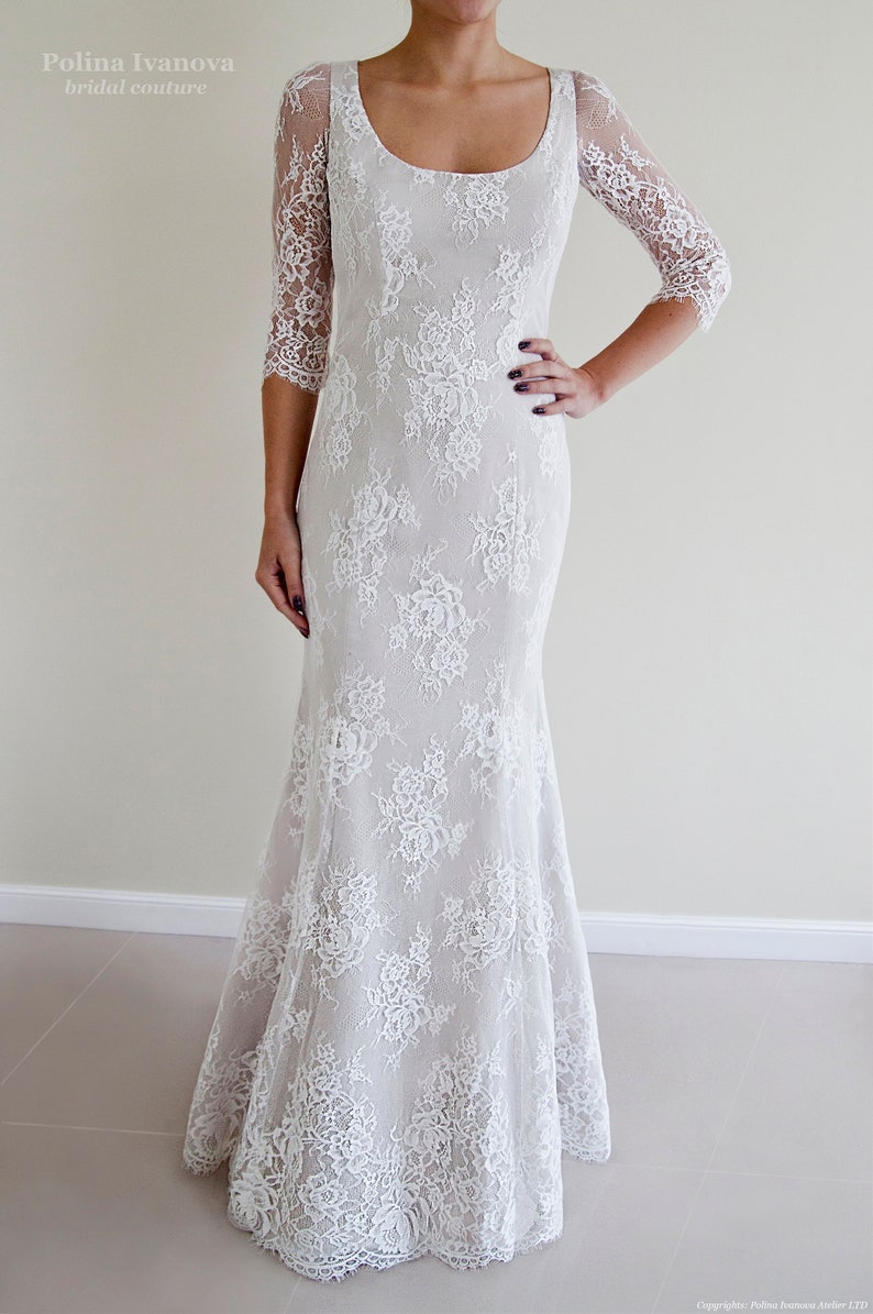 Robe de mariée sirène dentelle dos ouvert bohème