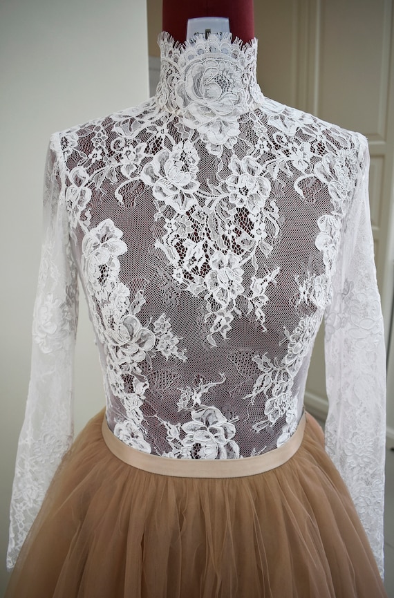 Bridal Bodysuit, Wedding Bodysuit, Bridal Lace Topper, Lace Bridal