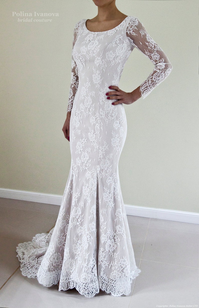 Robe de mariée sirène dentelle dos ouvert bohème