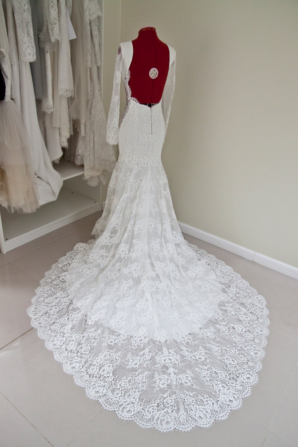 Davinci Bridal 50774 Long Sleeve Sheer Corset Lace Mermaid Wedding Dress  Bridal Gown