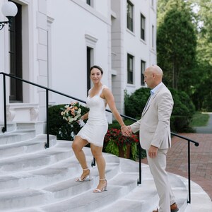 ENVÍO RÁPIDO, Vestido de novia corto listo para usar, Vestido de novia de encaje hasta la rodilla, Vestido de novia de espalda abierta, Vestido de encaje hasta la rodilla, Vestido de recepción imagen 8